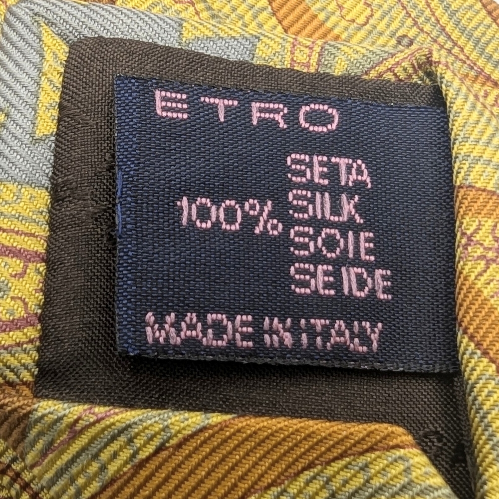 ETRO Tie Necktie 100% Silk Paisley Pattern Multicolor Designer Luxury - Picture 4 of 4